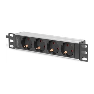DIGITUS DN-95418 4-fach Steckdosenleiste für Serverschrank 2,0 m schwarz