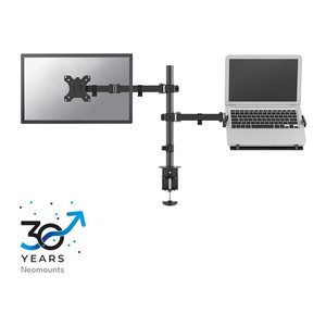 Neomounts Laptop-Monitor-Halterung FPMA-D550NOTEBOOK schwarz für 1 Monitor und 1 Notebook, Tischklemme, Tischbohrung