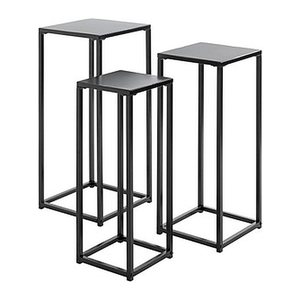 HAKU Möbel Pflanzenständer-Set Metall schwarz, 1 Set