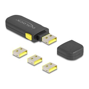 DELOCK USB Port Blocker Set für USB Typ-A Buchse 4 Stück