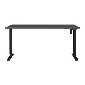 GERMANIA Boras höhenverstellbarer Schreibtisch grafit rechteckig, T-Fuß-Gestell schwarz 160,0 x 80,0 cm
