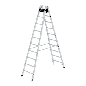 MUNK Stehleiter beidseitig 33020 silber 2x 10 Sprossen, H: 295,0 cm