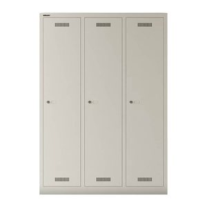 BISLEY Spind MonoBloc MLD12T1 lichtgrau MLD12T1645, 3 Schließfächer 120,0 x 50,0 x 170,0 cm