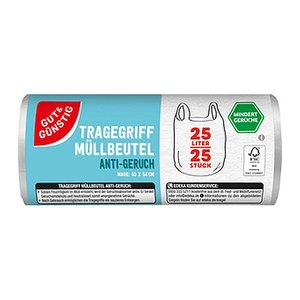 GUT&GÜNSTIG Müllbeutel ANTI-GERUCH 25,0 l transparent, 25 St.
