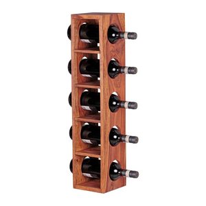 WOHNLING Weinregal sheesham 15,0 x 15,0 x 70,0 cm, 1 St.
