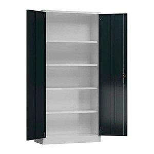 ClassiX Stahlschrank X-530348 anthrazit, lichtgrau 4 Fachböden 92,0 x 42,0 x 194,5 cm, aufgebaut, 1 St.