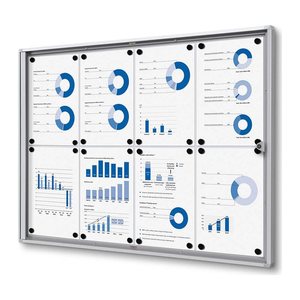 Showdown® Displays Schaukasten Economy XS silber 8x DIN A4 93,1 x 2,6 x 65,5 cm, 1 St.