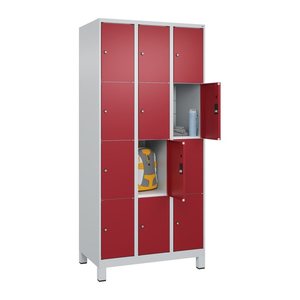 CP Schließfachschrank Classic Plus lichtgrau, rubinrot 080010-304 S10001, 12 Schließfächer 90,0 x 50,0 x 195,0 cm