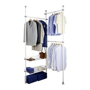 WENKO Teleskop-Garderobe Herkules Duo 50611100 grau Metall 164,0 - 215,0 x 165,0 - 300,0 cm, 1 St.