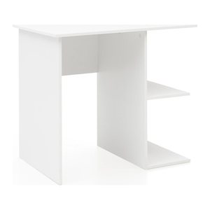 WOHNLING Schreibtisch weiß rechteckig, Wangen-Gestell weiß 82,0 x 60,0 cm