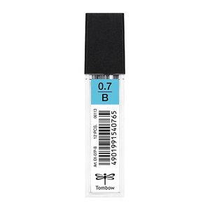 Tombow Feinminen-Bleistiftminen schwarz B 0,7 mm, 12 St.