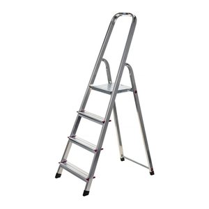 KRAUSE Stehleiter einseitig CORDA silber 4 Stufen, H: 150,0 cm