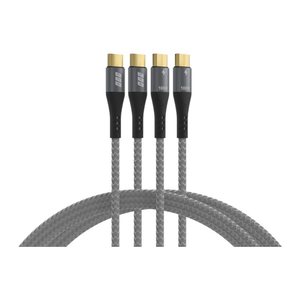 EFB USB-C Kabelset 100W PD 3.0 5A E-Marker Chip 2x1m grau