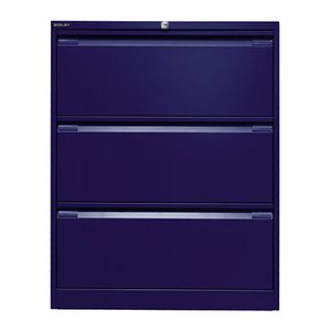 BISLEY DF3 Hängeregistraturschrank oxfordblau 3 Schubladen 80,0 x 62,2 x 101,6 cm, 1 St.