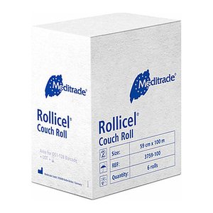 Meditrade® Ärztekrepp ROLLICEL® 2-lagig weiß 59,0 cm x 100,0 m, 6 Rollen