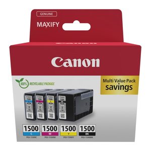 Canon PGI-1500 BK/C/M/Y schwarz, cyan, magenta, gelb Druckerpatronen, 4er-Set