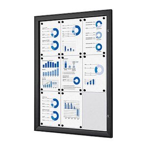 Showdown® Displays Schaukasten schwarz 9x DIN A4 74,1 x 2,3 x 100,4 cm, 1 St.