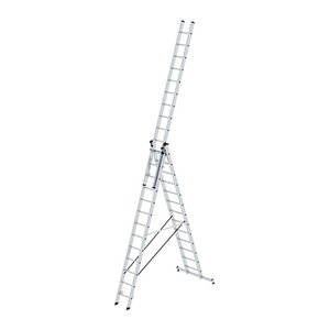 MUNK Gelenkleiter 11144 silber 3x 13 Sprossen, H: 951,0 cm