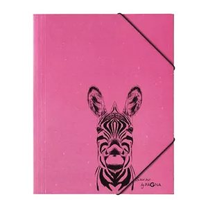 PAGNA Gummizugmappe A4 PP,Karton,3 Einschlagklapp, Zebra