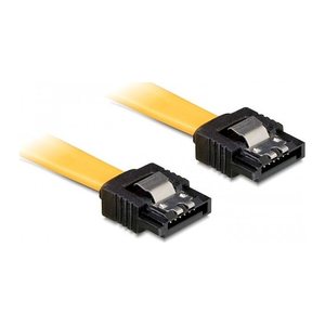 DELOCK SATA-Kabel SATA III -> SATA St/St 0.10m gelb Clips