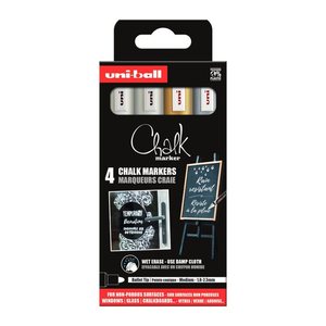 uni-ball Chalk PWE-5M Kreidemarker farbsortiert 1,0 - 2,0 mm, 4 St.