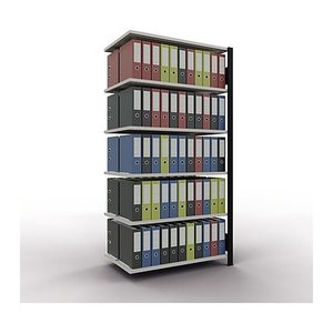 SCHULTE Anbau-Schwerlastregal MULTIplus150 36046-S schwarz/lichtgrau 100,0 x 60,0 x 200,0 cm