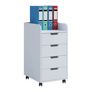 VCM my office Konal Maxi Rollcontainer weiß 4 Auszüge 40,0 x 50,0 x 74,0 cm