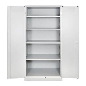 ADB Stahlschrank 40752 lichtgrau 4 Fachböden 92,0 x 60,0 x 195,0 cm, aufgebaut, 1 St.