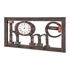 HAKU Möbel Wandgarderobe 89959 Schriftzug Home Holz 5 Haken 70,0 x 35,0 cm, 1 St.