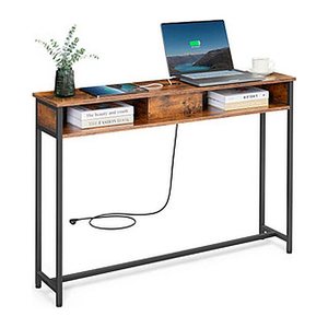 VASAGLE Konsolentisch rechteckig Spanplatte braun 120,0 x 25,0 x 81,0 cm, 1 St.