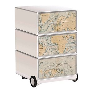 PAPERFLOW easyBox Vintage Rollcontainer weiß, bunt 61340 4 Auszüge 39,0 x 43,6 x 64,2 cm