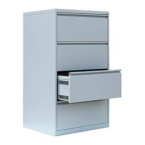 LÜLLMANN Hängeregistraturschrank lichtgrau 4 Schubladen 76,0 x 62,0 x 132,0 cm, 1 St.