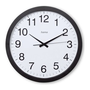 hama Wanduhr Aruba weiß schwarz Kunststoff, Ø 40,0 cm