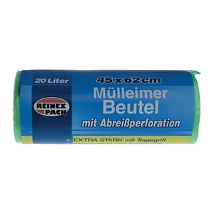 REINEX Müllbeutel mit Abreißperforation extra stark 20,0 l grün 9,0 µm, 30 St.