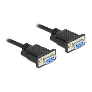 DELOCK Seriell RS-232 D-Sub9 BU<BU Nullmodem schmale Geh.2m