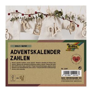 folia Adventskalenderzahlen natur