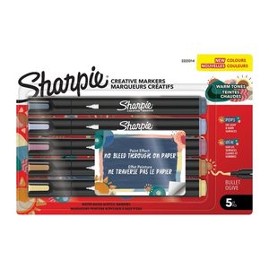 Sharpie Kreativmarker Rundspitze Acryl Warme Farben 5er Blister