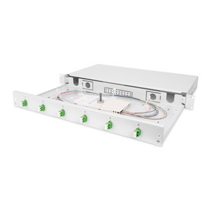 DIGITUS LWL Spleißbox 1HE, bestückt, 6x LC-APC DX, OS2