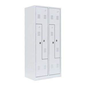 LÜLLMANN Z-Spind signalweiß 525117, 4 Schließfächer 80,0 x 50,0 x 180,0 cm