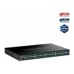 TRENDnet Switch 52-Port Gbit PoE+ WebSma 410W 4x10G SFP+ 19"