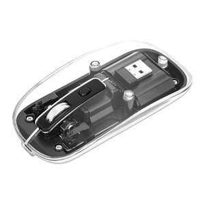 MANHATTAN Funkmaus USB-A 4Tasten RGB LED schwarz transparent