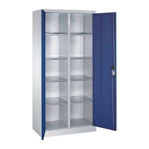CP Stahlschrank 8921-311 S10193 lichtgrau, enzianblau 4 Fachböden 93,0 x 50,0 x 195,0 cm, aufgebaut, 1 St.