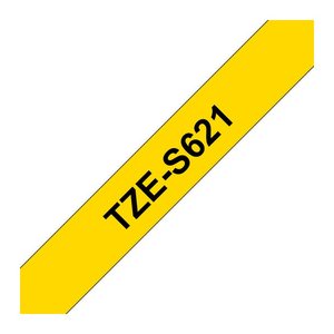 brother Schriftband TZe-S621 TZES621, 9 mm, schwarz auf gelb, 1 St.