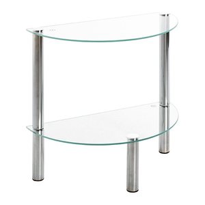 HAKU Möbel Beistelltisch halbrund Glas transparent 45,0 x 22,0 x 47,0 cm, 1 St.