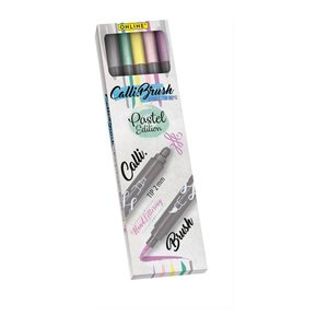 ONLINE® Calli.Brush Double Pastel Brush-Pens farbsortiert, 5 St.