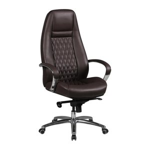 AMSTYLE Chefsessel, SPM1.300 Leder braun, Gestell silber
