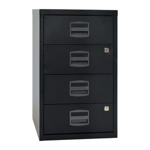 BISLEY Home Standcontainer schwarz 4 Auszüge Kunststoff-Muldengriff schwarz 41,3 x 40,0 x 67,2 cm