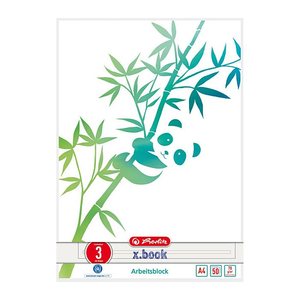 Herlitz Arbeitsblock A4 GREENline 50 Bl. Lineatur 03 Panda