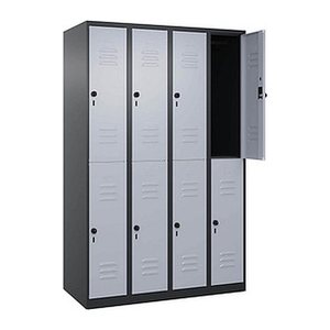 CP Spind Classic Plus schwarzgrau, weißaluminium 080300-40 S10118, 8 Schließfächer 120,0 x 50,0 x 185,0 cm
