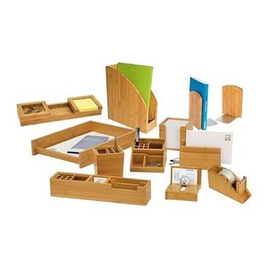 WEDO Schreibtisch-Organizer Bambus braun Bambus 4 Fächer 12,3 x 15,4 x 9,0 cm